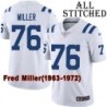 White Embroidered Fred Miller Indianapolis Colts #76 Stitched Jersey