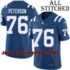 Blue Home Embroidered Jerry Peterson Indianapolis Colts #76 Stitched Jersey