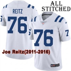 White Embroidered Joe Reitz Indianapolis Colts #76 Stitched Jersey
