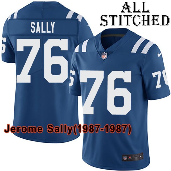 Blue Home Embroidered Jerome Sally Indianapolis Colts #76 Stitched Jersey