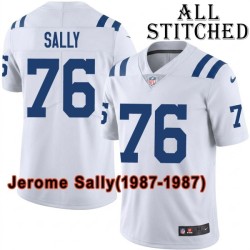 White Embroidered Jerome Sally Indianapolis Colts #76 Stitched Jersey