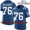 Blue Home Embroidered Taylor Stallworth Indianapolis Colts #76 Stitched Jersey
