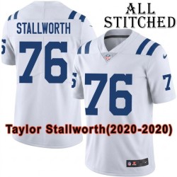 White Embroidered Taylor Stallworth Indianapolis Colts #76 Stitched Jersey