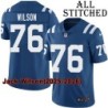 Blue Home Embroidered Jack Wilson Indianapolis Colts #76 Stitched Jersey