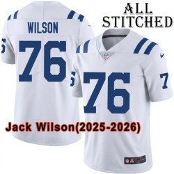 White Embroidered Jack Wilson Indianapolis Colts #76 Stitched Jersey