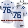 White Embroidered Jack Wilson Indianapolis Colts #76 Stitched Jersey