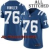 Blue Home Embroidered Jim Winkler Indianapolis Colts #76 Stitched Jersey