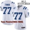 White Embroidered Tom Finnin Indianapolis Colts #77 Stitched Jersey