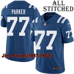 Blue Home Embroidered Jim Parker Indianapolis Colts #77 Stitched Jersey