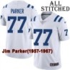 White Embroidered Jim Parker Indianapolis Colts #77 Stitched Jersey