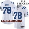 White Embroidered John Diehl Indianapolis Colts #78 Stitched Jersey