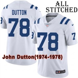White Embroidered John Dutton Indianapolis Colts #78 Stitched Jersey