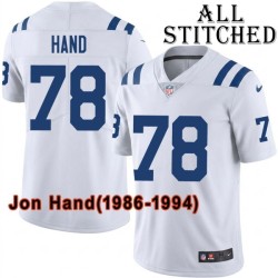 White Embroidered Jon Hand Indianapolis Colts #78 Stitched Jersey
