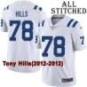 White Embroidered Tony Hills Indianapolis Colts #78 Stitched Jersey