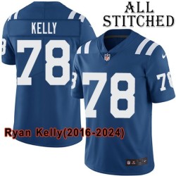 Blue Home Embroidered Ryan Kelly Indianapolis Colts #78 Stitched Jersey