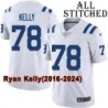 White Embroidered Ryan Kelly Indianapolis Colts #78 Stitched Jersey