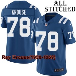 Blue Home Embroidered Ray Krouse Indianapolis Colts #78 Stitched Jersey