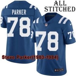 Blue Home Embroidered Steve Parker Indianapolis Colts #78 Stitched Jersey
