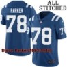 Blue Home Embroidered Steve Parker Indianapolis Colts #78 Stitched Jersey