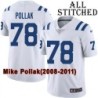 White Embroidered Mike Pollak Indianapolis Colts #78 Stitched Jersey