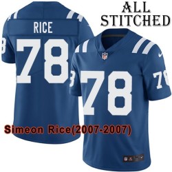 Blue Home Embroidered Simeon Rice Indianapolis Colts #78 Stitched Jersey