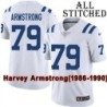 White Embroidered Harvey Armstrong Indianapolis Colts #79 Stitched Jersey