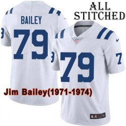White Embroidered Jim Bailey Indianapolis Colts #79 Stitched Jersey