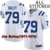 White Embroidered Jim Bailey Indianapolis Colts #79 Stitched Jersey