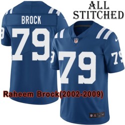 Blue Home Embroidered Raheem Brock Indianapolis Colts #79 Stitched Jersey