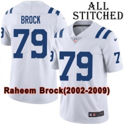White Embroidered Raheem Brock Indianapolis Colts #79 Stitched Jersey