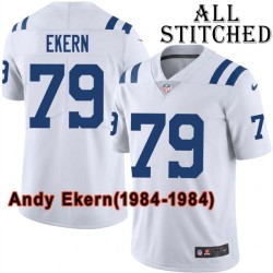 White Embroidered Andy Ekern Indianapolis Colts #79 Stitched Jersey