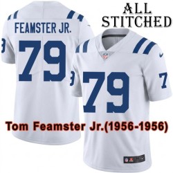 White Embroidered Tom Feamster Jr. Indianapolis Colts #79 Stitched Jersey