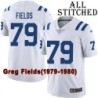 White Embroidered Greg Fields Indianapolis Colts #79 Stitched Jersey