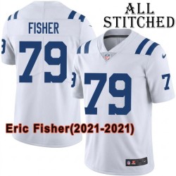 White Embroidered Eric Fisher Indianapolis Colts #79 Stitched Jersey