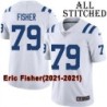 White Embroidered Eric Fisher Indianapolis Colts #79 Stitched Jersey