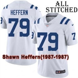 White Embroidered Shawn Heffern Indianapolis Colts #79 Stitched Jersey