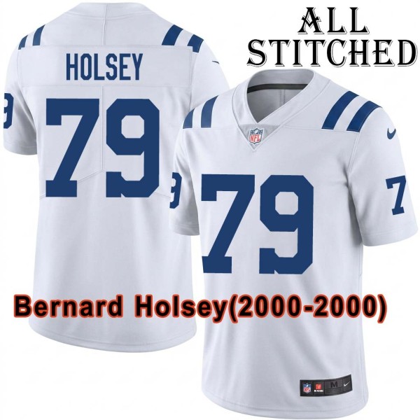 White Embroidered Bernard Holsey Indianapolis Colts #79 Stitched Jersey