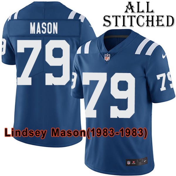 Blue Home Embroidered Lindsey Mason Indianapolis Colts #79 Stitched Jersey