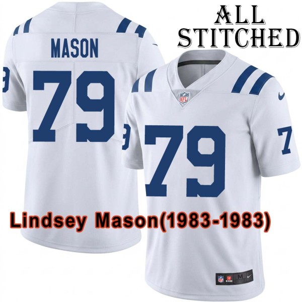 White Embroidered Lindsey Mason Indianapolis Colts #79 Stitched Jersey