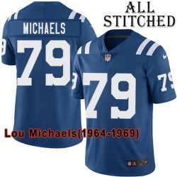 Blue Home Embroidered Lou Michaels Indianapolis Colts #79 Stitched Jersey