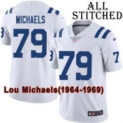 White Embroidered Lou Michaels Indianapolis Colts #79 Stitched Jersey
