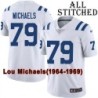 White Embroidered Lou Michaels Indianapolis Colts #79 Stitched Jersey