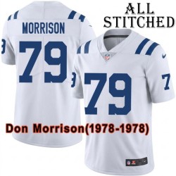 White Embroidered Don Morrison Indianapolis Colts #79 Stitched Jersey