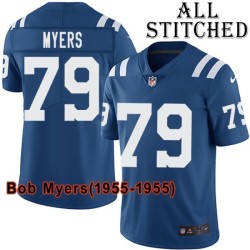 Blue Home Embroidered Bob Myers Indianapolis Colts #79 Stitched Jersey