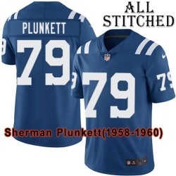 Blue Home Embroidered Sherman Plunkett Indianapolis Colts #79 Stitched Jersey