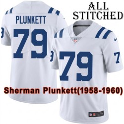 White Embroidered Sherman Plunkett Indianapolis Colts #79 Stitched Jersey