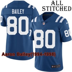 Blue Home Embroidered Aaron Bailey Indianapolis Colts #80 Stitched Jersey
