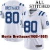 White Embroidered Monte Brethauer Indianapolis Colts #80 Stitched Jersey