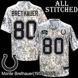 Camo Embroidered Monte Brethauer Indianapolis Colts #80 Stitched Jersey