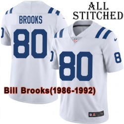 White Embroidered Bill Brooks Indianapolis Colts #80 Stitched Jersey